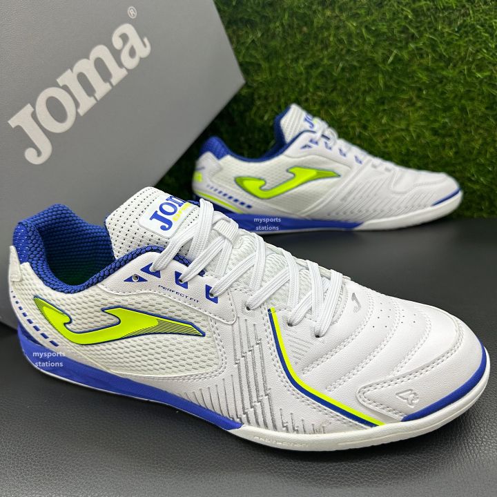 Joma Dribling 2302 DRIS2302IN (White Blue) Futsal Shoes | Kasut
