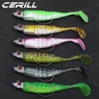 Cerill หัวข้อเหวี่ยงตัวด้วงตะขอตกปลา Umpan Pancing Lembut ไม้คิวเลสซิลิโคน Minnow Jigging Bass หางปลาทะเลชุดเหยื่อ