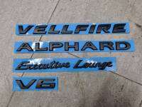 โลโก้ โตโยต้า  อัลพาร์ต / เวลไฟร์ สีดำด้าน Toyota ALPHARD / VELLFIRE EXECUTIVE LOUNGE V6  letter car logo black for rear