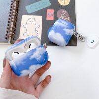 [SOSO 3C accessories] กรณีสำหรับ AirPods 1 2 3น่ารัก Sky Could Glossy Cover เมฆจี้ Keyring หูฟังนุ่ม Airpods Pro Key Chain Funda