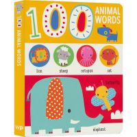 Make believe ideas 100 animal words 100 animal English words 0-3 years old childrens Enlightenment cognition cardboard book colorful illustrations English words English original imported childrens book