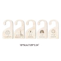 5Pieces Wooden Baby Closet Size Divider Organizer Hanger Clothing Dividers for Newborn Nursery Decor Infant to 12 Months 29EA