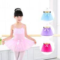 [Childrens clothing] กระโปรงน่ารักเต้นบัลเล่ต์กระโปรงพลีทเอวสูงเด็กผู้หญิงเอวยางยืดผูกโบว์สำหรับเด็กวัยหัดเดิน