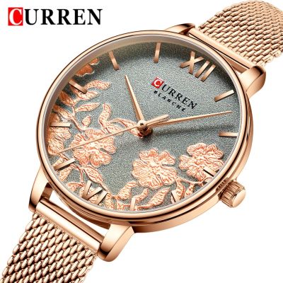 （A Decent035）CURREN Women Dollgold Ladies WristwatchBandBracelet Female Clock 9065