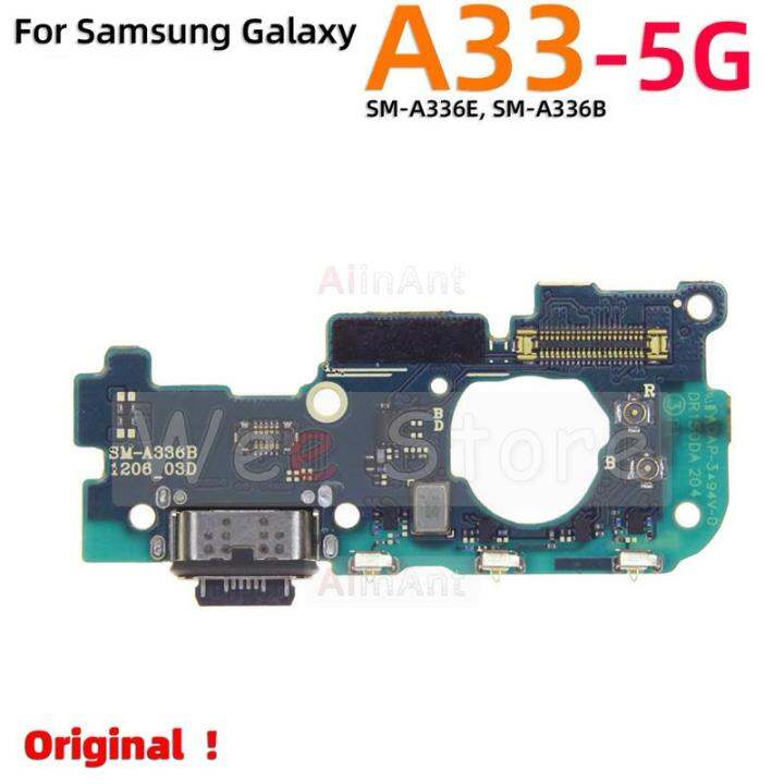 บอร์ดรองด้านล่างเดิมแท่นชาร์จชาร์จพอร์ตสายเคเบิ้ลยืดหยุ่นสำหรับ-samsung-galaxy-a30-a30s-a31-a32-a32-a33-a34-a40-a40s-ส่วน5g