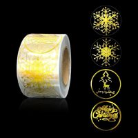500Pcs 1-1.5Inch Gift Sealing Transparent Snowflake Stickers Christmas Design Festival Birthday Party Wedding Decorations Labels Stickers Labels