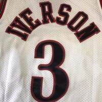 Iverson jersey 76 ers 3 black white uniforms embroidery at the NBA basketball vests restoring ancient ways