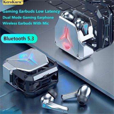 ZZOOI TWS Gaming Earbuds Low Latency Bluetooth Earphones Stereo Wireless Bluetooth 5.3 Headphones Gaming mecha Touch Control Headset