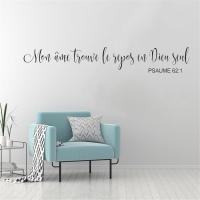 Christian Wall Decal My soul finds rest in God alone Bedroom Wall Decor - Psalms vinyl Wall sticker Bible Verse Quote