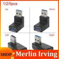 Merlin Irving Shop 1/2/5pcs USB 3.0 A Male to Female Adapter Connector plug cable Extension Extender 90 Degree Angle Coupler For Laptop PC