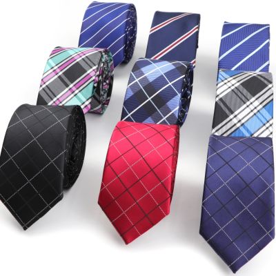 New Men 39;s Casual Necktie Classic Plaid Striped Cravat Fashion slim Designer Ties 6cm For Business Party Wedding