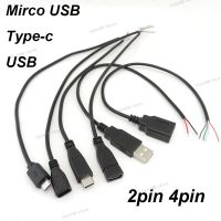 2-pin 4-pin wire Line Micro USB diy 2.0 Male to Female Type-C c Charger Wire Power Supply Connector Extension repairing Cable WB5TH