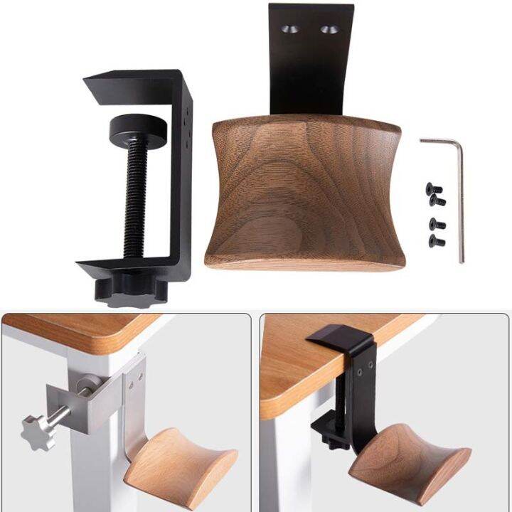 wooden-headphones-stand-holder-rack-aluminum-alloy-desk-lock-clip-bracket-easy-install-gaming-headset-hanger-for-table-display