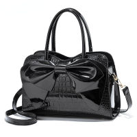 Womens fashion PU leather tassel bags totes top handle bag embroidered shoulder bag lady simple style crocodile pattern