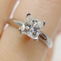 [COD] Versa D excellent white moissanite ring female princess square to simple classic one carat four-claw set wedding