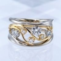 [COD] Cao Shi wish hot and the States new two-color classic irregular size diamond ring womens cross-border