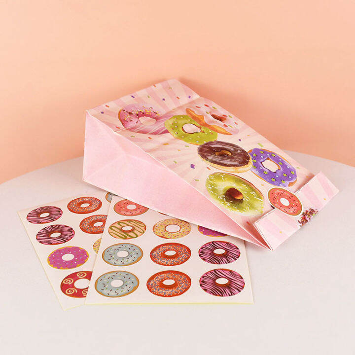 cw-12pcs-donut-themed-party-candy-bag-donut-stickers-candy-dessert-packing-bags-baby-shower-birthday-party-gift-bags-decorations