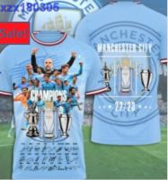 22-23 manchester-city Champions Player Signature 3D tshirt