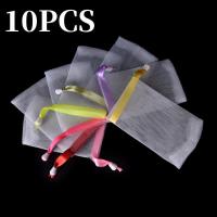 10PCS Hangable Soap Bags Bath Shower Gel Facial Cleanser Foaming Mesh Bags Body Soap Cleanser Bubble Net Bags Cleaning Tools Adhesives Tape