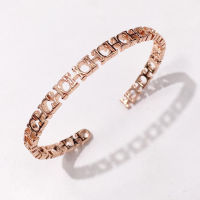 New Fashion Hollow CH Letter Copper Bangle Open Cuff Design Rose Gold Bracelet Bracelet For Women Wrist Jewelry