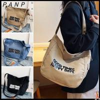 PANP สำหรับนักเรียน ลำลองแบบสบายๆ ผ้าใบแคนวาส กระเป๋าถือแบบถือ กระเป๋า Crossbody กระเป๋าโท้ท กระเป๋าแบบสะพายไหล่