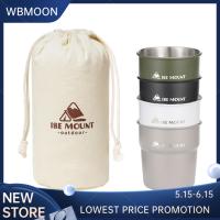 WBMOON 4ชิ้นถ้วยเหล็กกล้าไร้สนิม300มล. ถ้วยกาแฟตั้งแคมป์สำหรับสำหรับปิคนิคตั้งค่ายเดินทาง