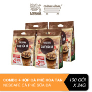 Combo 4 bịch cà phê hòa tan Nescafé cà phê sữa đá Bịch 25 gói x 24g