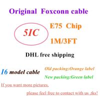 50pcs/lot E75 Chip Charger USB Cable For Foxconn Phone 5s 7 8 6s plus XS Max Data Cable 1m/3ft OD 3.0mm Charging Cable with box