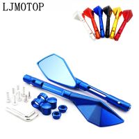 Motorcycle Mirror CNC Aluminum Motorbike Handlebar Rearview Mirrors Blue For Yamaha XMAX125 XMAX250 XMAX400 XMAX300 VMAX v max