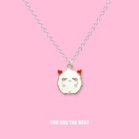 New Necklace For Women Cute Cartoon Black And White Little Devil Couple Jewelry Valentine 39;s Day Gift Collares Para Mujer