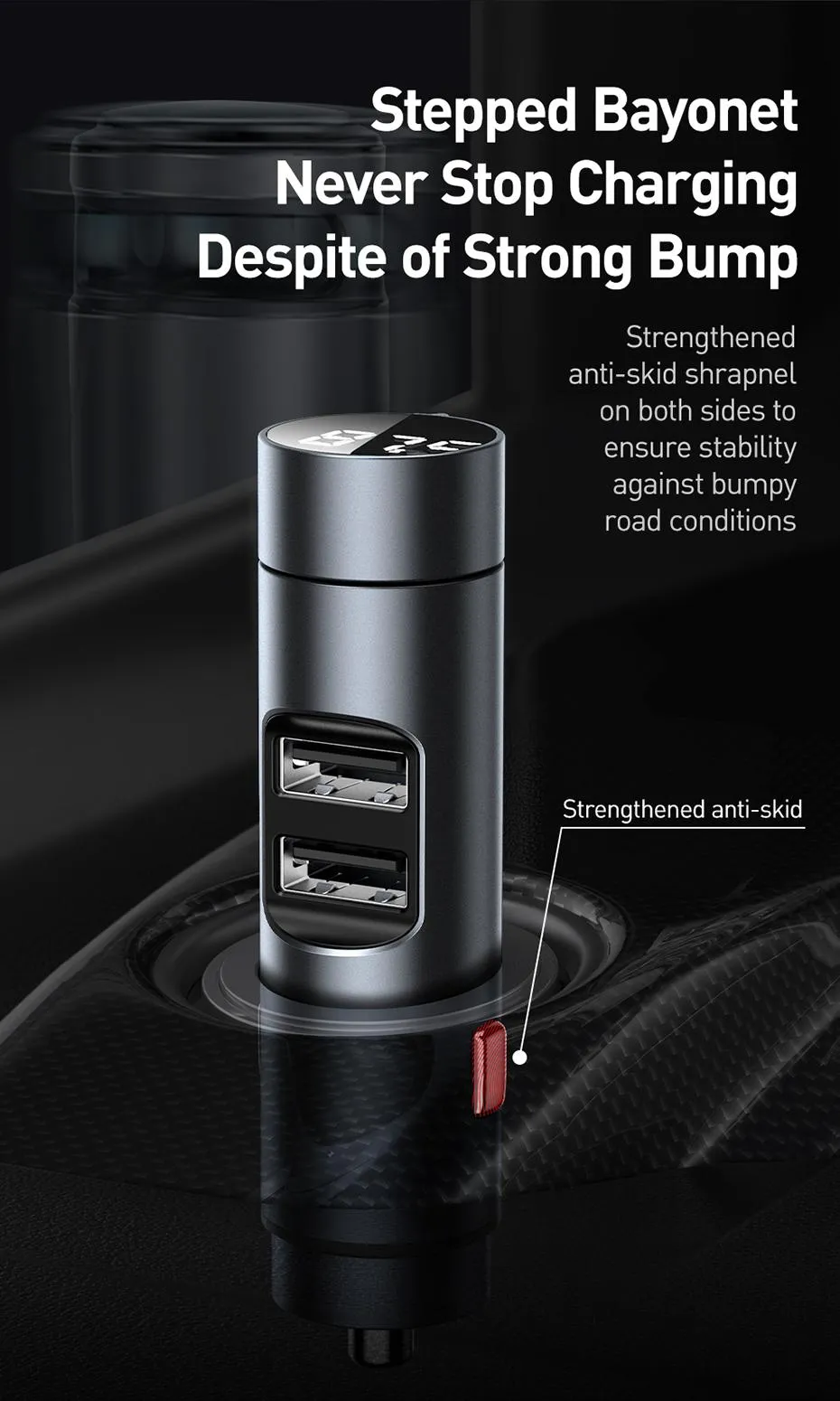 Baseus Transmetteur FM sans fil avec Bluetooth 5.0 pour voiture-10