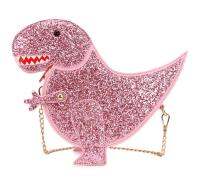 Trendy Glittery Dinosaur Crossbody Bag for Womens Chain Purses and Handbags Female Shoulder Bag Casual Clutch Bag Pu Leather