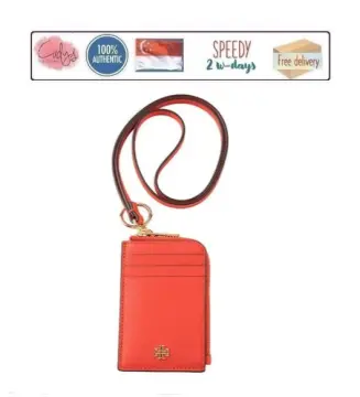 Tory Burch Emerson Top Zip Tote Mini Bright Samba in Saffiano