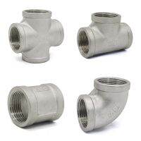 1/4 "3/8"1/2"3/4"1"1-1/4"1-1/2" 2" BSPT SS304 Stainless Steel Threaded Elbow Cross PipePlug Tee Cap End PipeJoint Fitting Pipe Fittings Accessories