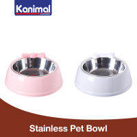 Kanimal Plastic + Stainless Steel Pet Bowl ชามอาหารสัตว์เลี้ยง รุ่นสแตนเลส ชามน้ำ พลาสติกหนาพิเศษ สำหรับสุนัขและแมว (Size M / Size L)