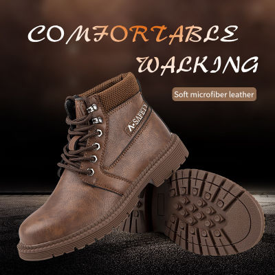 High-Top Steel Toe Safety Shoes Men S Anti-Smashing Anti-Piercing Work Shoes Insurance Tendon Bottom Safety Boots
