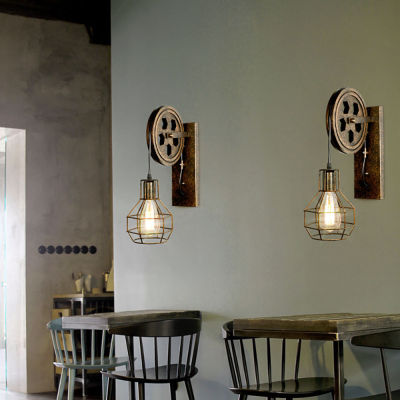 Retro Vintage Wall Light Industrial Wall Lamp Shade Fixture Iron Loft Cafe Bar Adjustable Sconce Lights Wandlamp Decoration LED