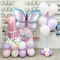 39/10/1pcs Large Butterfly Foil Balloon 40inch Pink Purple Number Balloons 1 2 3 4 5Girl Birthday Party Wedding Baby Shower Ball Balloons