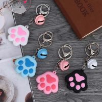 FIMAODZ Cartoon Dog Cat Paw Keychain Soft Silicone Creative Animal Claw Bell Pendant Keyring for Women Kids Key Holder Pet Gift