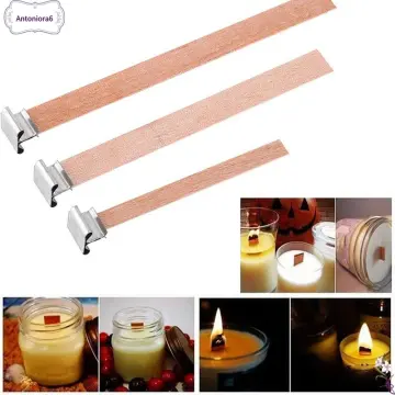 50pcs Candle Wood Wick With Sustainer Tab Candle For Diy Candle