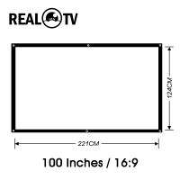 REAL TV 100 Inch 16:9 Portable Projector Screen White Cloth Material LED Projector Home Theater