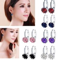 [COD] Korean version of the new silver-plated earrings crystal sunflower zircon AliExpress ebay best selling