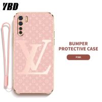 เคสโทรศัพท์เจลซิลิกา YBD LV พร้อมสายคล้องสำหรับ OPPO Reno 5 Pro Reno 4 Pro Reno 6 Pro Reno 6Z Reno 3 4G A91 F15เคสบางพิเศษพร้อมป้องกันเลนส์