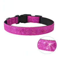 LVTUBANLV Dog Collars Adjustable Sparkle Nylon Puppy Collars in a Variety of Fashionable Colors for Small to Medium Dogs