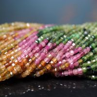 Meihan Natural Colorful tourmaline faceted cube 2.2-2.5mm loose beads for jewelry making design stone DIY Exterior Mirrors