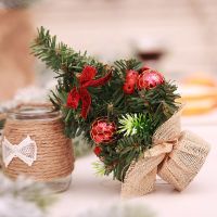 ；‘。、’ Small And Exquisite Green Christmas Tree Small Bow Decoration Home Party Supplies Holiday Christmas En  Decorations