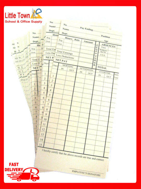 200pcs Daily Time Card Record Lazada PH