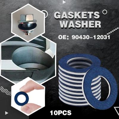 10Pcs Car Engine Thread Oil Drain Sump Plug Gaskets Screw Washer Washer For TOYOTA Washer X9G4