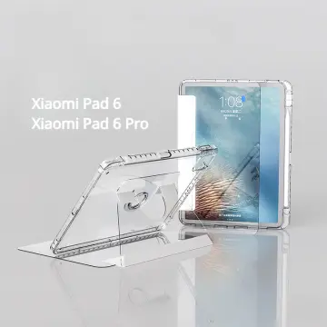 Xiaomi Mi Pad 6 Cover Case, 360 Degree Rotatable Smart Flip Transparent  Back with Pencil Holder