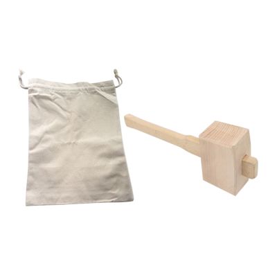 Lewis Bag and Ice Mallet,Bartender Kit Ice Crusher, Beach Wood Hammer Set for Ice Crushing,Bar Tools for Home Bartenders